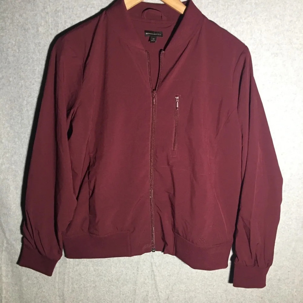 Womens Banana Republic Jacket Athletic Maroon Athleisure Work Career Office Fall
